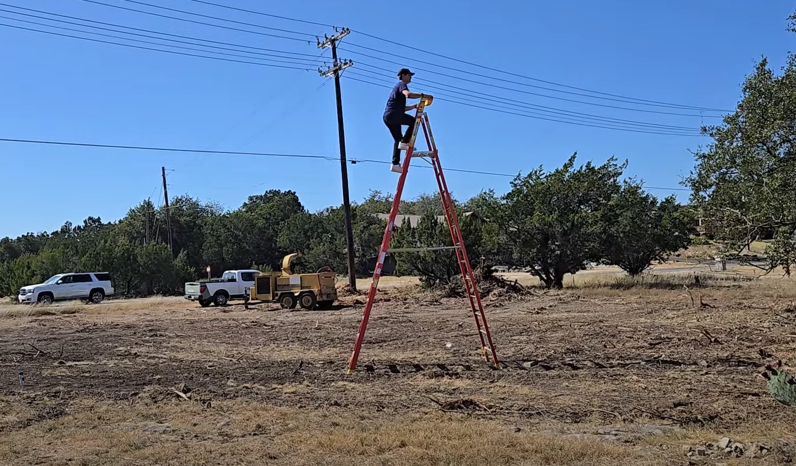 Checking lake views using the podium ladder