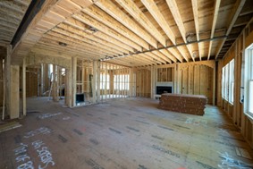 Inside of a home under construction